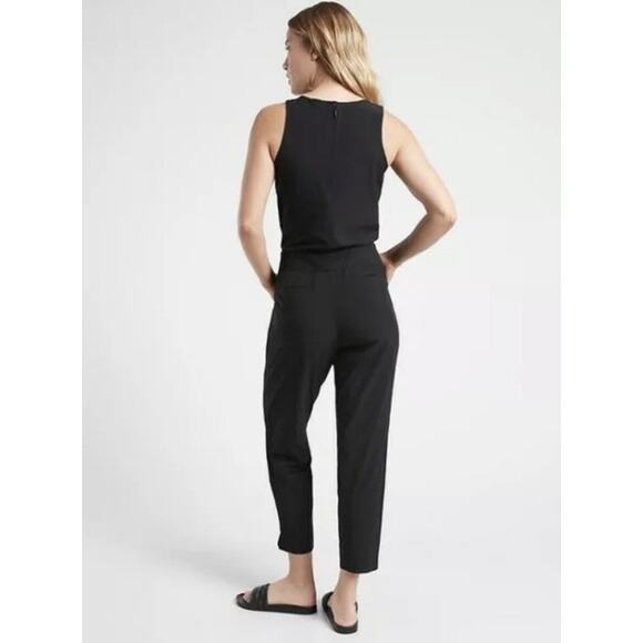 Athleta Brooklyn Ankle Jumpsuit Size 2 Black Sleeveless Pockets Athleisure - Picture 2 of 13